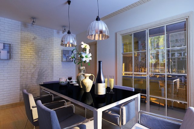 modern style living room 1833 Model 3D .c4d .max .obj .3ds .fbx .stl .blend 