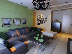 modern style living room 1833 3D Model
