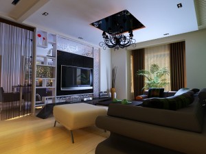 modern style living room 1833 Model 3D
