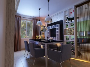 modern style living room 1833 Model 3D