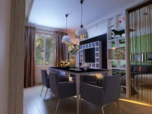 modern style living room 1833 3D Model