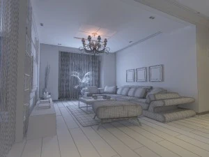 modern style living room 1833 3D Model