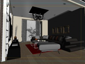 modern style living room 1833 Model 3D