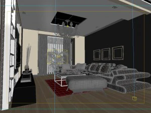 modern style living room 1833 3D Model