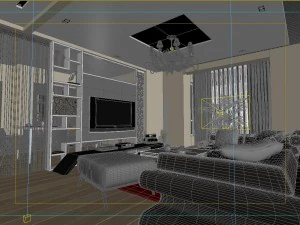 modern style living room 1833 3D Model