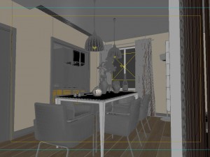 modern style living room 1833 Model 3D