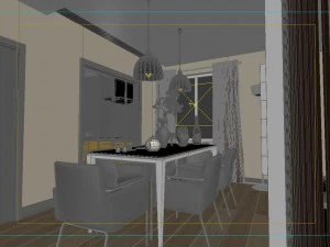 modern style living room 1833 3D Model