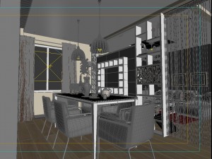 modern style living room 1833 Model 3D