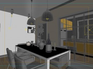 modern style living room 1833 Model 3D