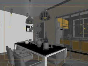 modern style living room 1833 3D Model