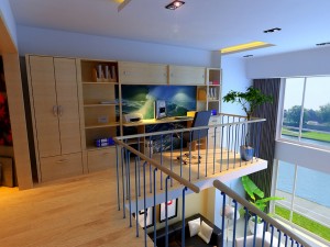 modern style living room 1834 Model 3D