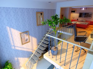modern style living room 1834 Model 3D