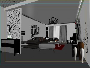 modern style living room 1835 3D Модель