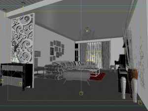 modern style living room 1835 3D Модель