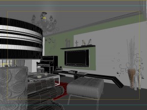 modern style living room 1835 3D Модель