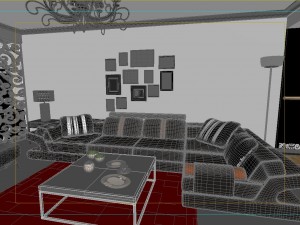 modern style living room 1835 3D Модель