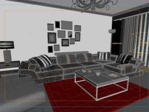modern style living room 1835 3D Модель