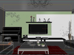 modern style living room 1835 3D Модель