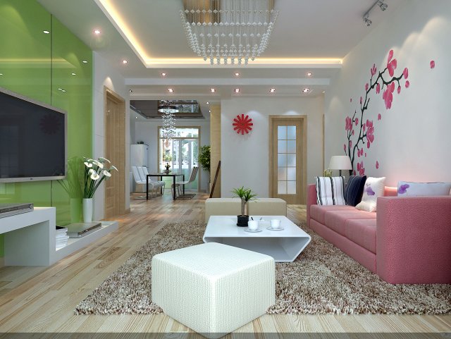 modern fashionable living room restaurant 1836 3D मॉडल .c4d .max .obj .3ds .fbx .stl .blend 