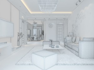modern fashionable living room restaurant 1836 3D मॉडल