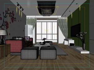 modern fashionable living room restaurant 1836 3D मॉडल