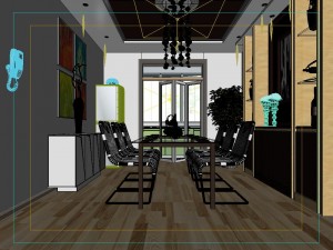 modern fashionable living room restaurant 1836 3D मॉडल