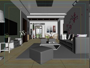 modern style living room 1837 Modello 3D