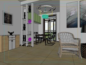 modern style living room 1837 Modello 3D