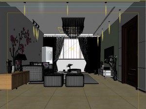 modern style living room 1837 Modello 3D