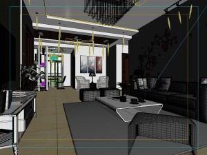 modern style living room 1837 Modello 3D