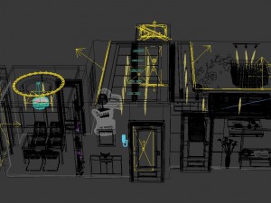 modern style living room 1837 Modello 3D