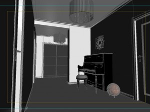 modern style living room 1838 3D 모델