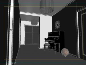 modern style living room 1838 3D Model