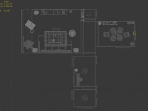 modern style living room 1838 3D 모델
