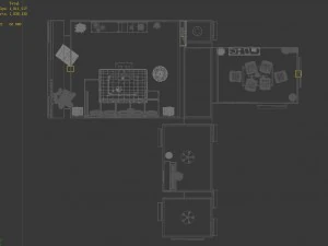 modern style living room 1838 3D Model