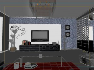 modern style living room 1838 3D 모델