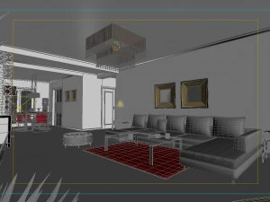 modern style living room 1838 3D Model