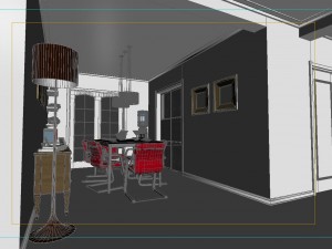 modern style living room 1838 3D 모델