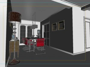 modern style living room 1838 3D Model