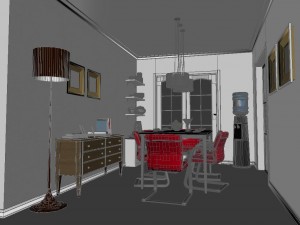 modern style living room 1838 3D 모델