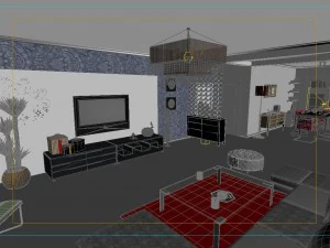 modern style living room 1838 3D Model