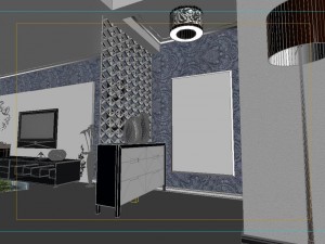 modern style living room 1838 3D 모델