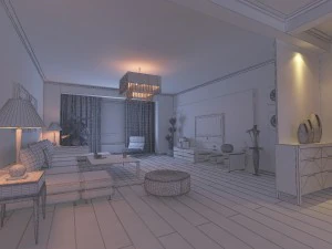 modern style living room 1838 3D Model