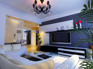 modern style living room 1839 Modello 3D