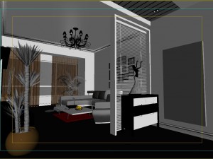 modern style living room 1839 Modello 3D