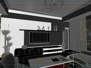modern style living room 1839 Modello 3D