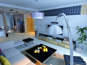 현대 패션 응접실 레스토랑 1840 3D 모델