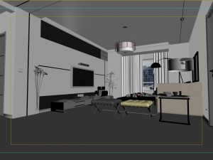modern fashion parlour restaurant 1840 Modello 3D