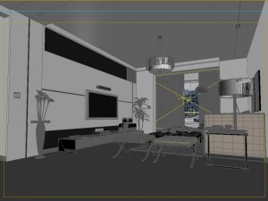 modern fashion parlour restaurant 1840 Modello 3D