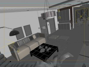 modern fashion parlour restaurant 1840 Modello 3D